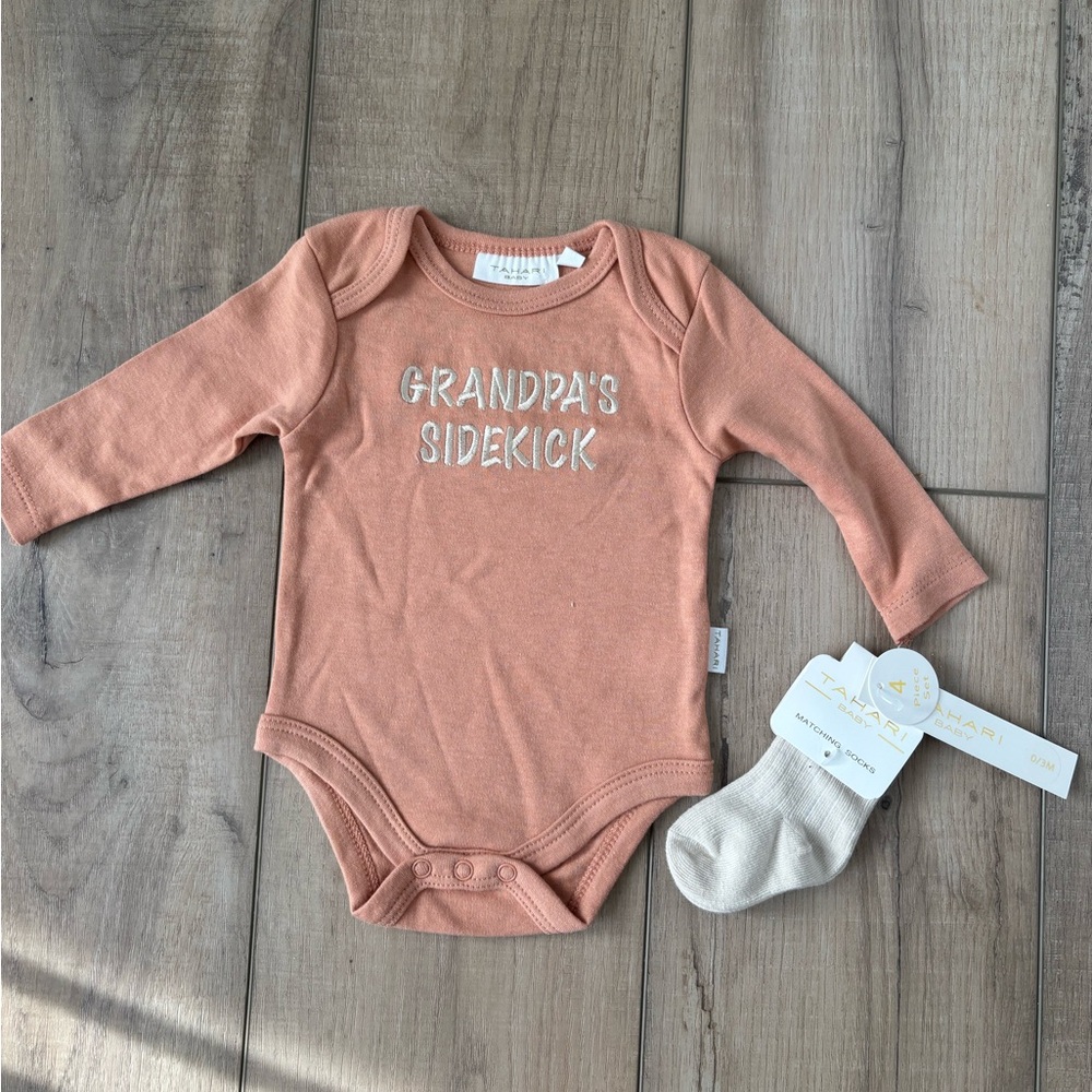 Grandpa's Sidekick Kids One Piece - Pink